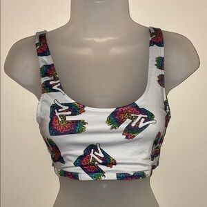 MTV White Crop Top with Colorful Logo